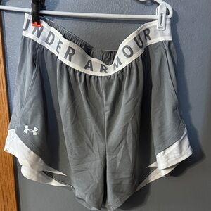 Under Armour Charcoal and White Athletic Shorts